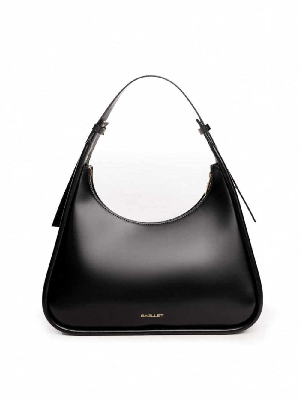 BAGLLET BG135 Black Italian Leather Large Hobo Shoulder Bag - Picture 1 of 16